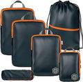 Extra Large Compression Packing Cube 6 Piece Set for Travel and Check Luggage by TRIPPED Travel Gear