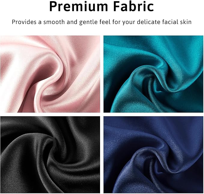Silk Sleep Mask for Women Men Satin, ATreebag Eye Sleeping Mask & Blindfold with Adjustable Strap, Large Size, 1 PC Navy Blue