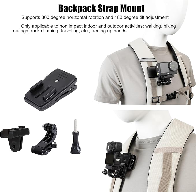 PellKing Magnetic Quick Release Vlog Mount Kit (Chest Harness,Head Mount,Wrist Strap, Backpack Clip) for DJI Osmo Action 6/Osmo Nano, 4-in-1 First Person POV Hands-Free Recording Accessory