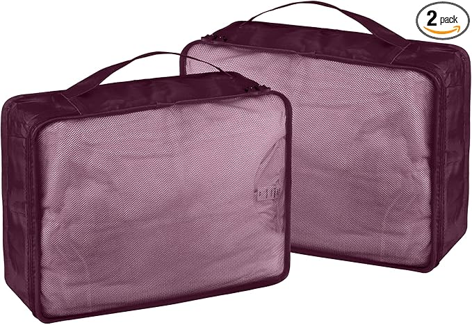 Packing Cubes Set, 2 Pcs Packing Organizers Set for Suitcases (Burgundy)