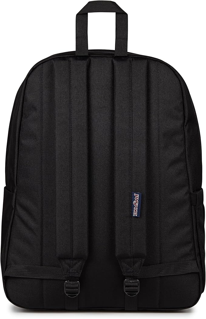 JanSport SuperBreak Plus Backpack with Padded 15-inch Laptop Sleeve and Integrated Bottle Pocket - Spacious and Durable Daypack for Work and Travel - Monochrome Black