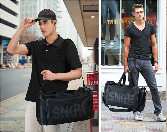 Shoe Bags for Travel Sneaker Travel Bag Shoes Duffel Bags Waterproof Gym Sports Luggage Sneakerhead Bag for Men with 3 Adjustable Dividers fit 4 Pairs Heavy Duty Travel Accessories(black)