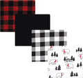 Hudson Baby Unisex Baby Cotton Flannel Receiving Blankets, Buffalo Plaid Bear, One Size