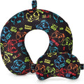 Gilprop 2 Pcs Gaming Travel Pillow with Sleep Eye Mask, U Shaped Memory Foam Headrest & Neck Pillow with Washable Cover, Soft Neck Head Support Travel Accessories for Airplane Car Train Bus Trips
