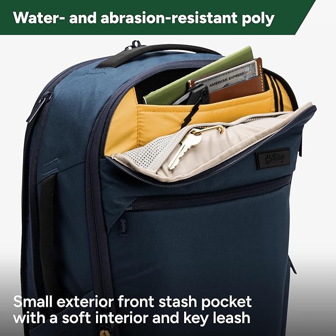 Halfday Roamer All-in-One Travel Backpack | 15” Laptop Compartment, Built-In Shoe/Laundry Pouch, Magnetic Sternum Strap, Padded Shoulder Support | Weekend & Business Trip Carry-on Bag, Marine