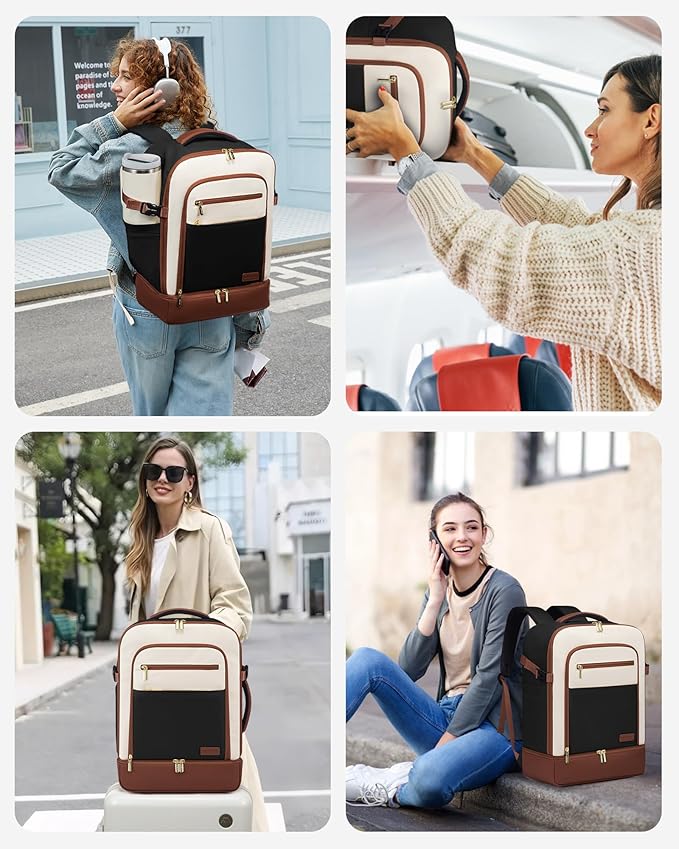 LOVEVOOK Travel Backpack for Women with Shoes Compartment,40L Personal Item Travel Bag Flight Approved Carry On Backpack with 2 Packing Cubes,Large Casual Weekender Luggage Daypack