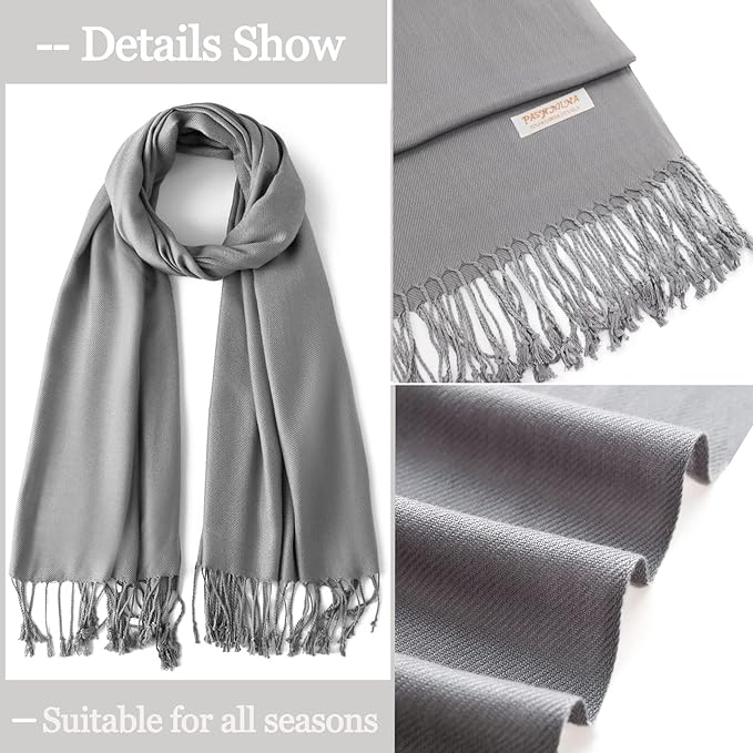 Soft Silky Pashmina Shawl Wraps Solid Colors Scarf for Wedding Evening Dresses