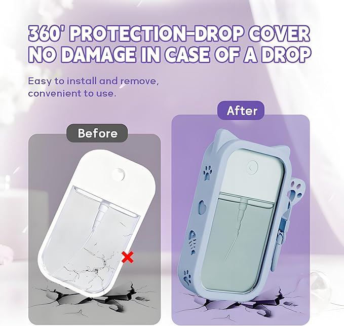 Silicone Case Compatible with Touchland Hand Sanitizer Spray, Protective Case for Power Mist and Glow Mist 1 fl oz