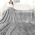 Fleece Blanket Queen Size Dark Grey Soft Blanket Throw Lightweight Plush Black Queen Blankets for Bed 90x90 inch