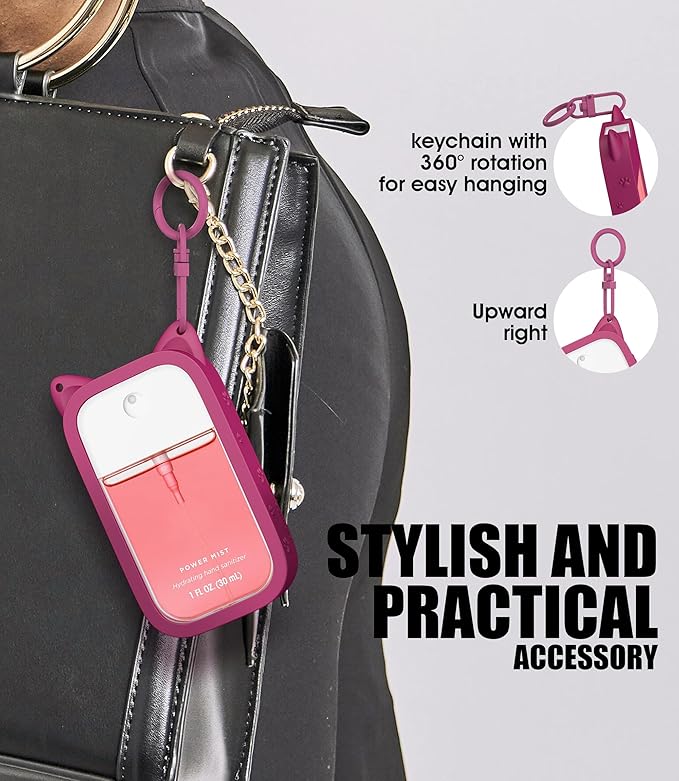 Sonnorel Silicone Case Compatible with Touchland Hand Sanitizer Spray (Fit for 1 FL OZ/30 mL Ver), Portable keychain