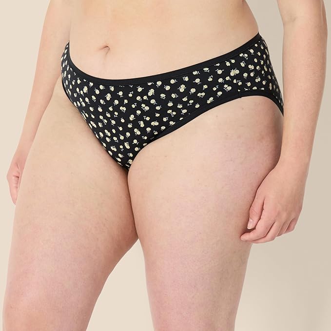 Amazon Essentials Women's Breathable Cotton Bikini Brief Underwear with Full Coverage, Multipacks
