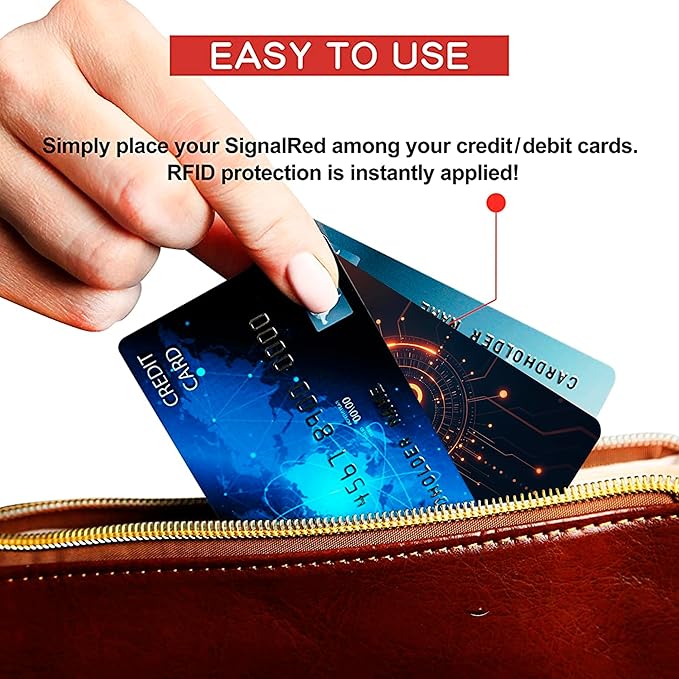 SaiTech IT 5 PK RFID Blocking Cards Protect Your Entire Wallet, Purse, and Cards from NFC Contactless Theft Wallet for Men & Women - Orange Black (5 Pack CL)