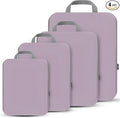 PANDA JOYS 4 Set Compression Packing Cubes Travel - Travel Accessories Expandable Packing Organizers for Carry On - Essentials Luggage Bags - Lavender