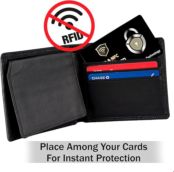 SaiTech IT RFID Blocking Cards Protect Your Entire Wallet, Purse, and Cards from NFC Contactless Theft Wallet for Men & Women-PL Black (10 Pcs Black)