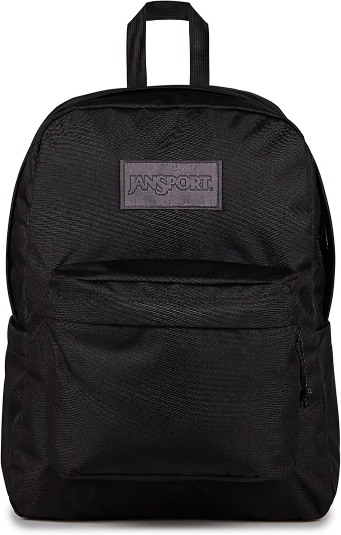 JanSport SuperBreak Plus Backpack with Padded 15-inch Laptop Sleeve and Integrated Bottle Pocket - Spacious and Durable Daypack for Work and Travel - Monochrome Black