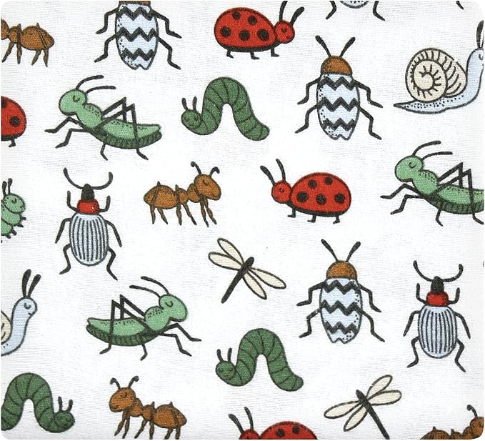 Hudson Baby Unisex Baby Cotton Flannel Receiving Blankets, Bugs, One Size