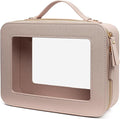 LETGO Clear Makeup Bags - TSA Approved Toiletry Bags with Zipper, Makeup Organizer for Carry-on Travel Essentials, Cosmetic Bags for Women & Men (Large Nude)