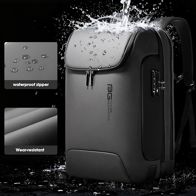 BANGE Anti-Theft Backpack with USB Charging Port for Men, 17.3 Inch Business Laptop Backpack, TSA Approved Lock & Waterproof Zippers, Large Travel Computer Bag