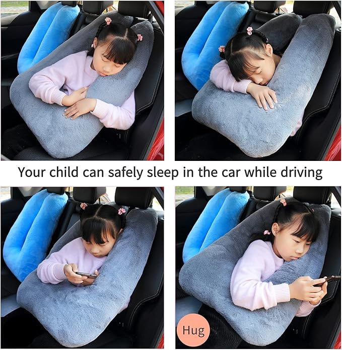 FHSGGP Travel Pillow Car Pillow Kid Car Sleeping The Sleeping Aid for Adults and Kids on Road Trips Kids Travel Pillow Gray