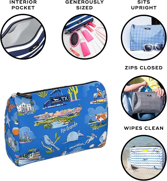 SCOUT Packin' Heat - Large, Water-Resistant, Zip Close Makeup Bag for Women- Toiletry Travel Bag - Cosmetic Bag