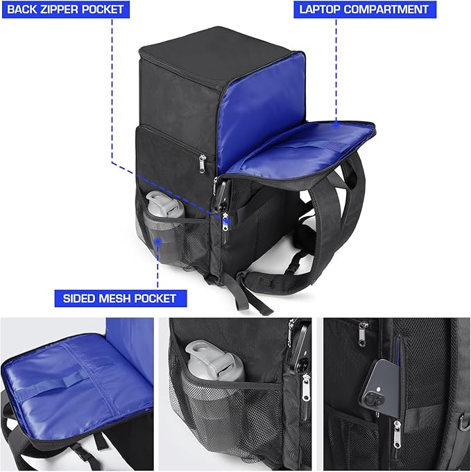 Gatycallaty Sneaker Bag Travel Shoes Duffel Bag Carry On Adjustable Compartment for Workout Travel Gym (Navy)