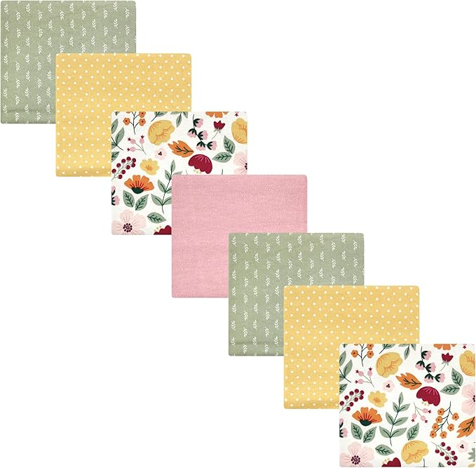 Hudson Baby Unisex Baby Cotton Flannel Receiving Blankets Bundle, Fall Botanical, One Size