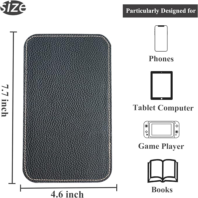 Airplane Travel Essentials for Flying Flex Flap Cell Phone Holder & Flexible Tablet Stand for Desk, Bed, Treadmill, Home & in-Flight Airplane Travel Accessories(1-Lichee Black)