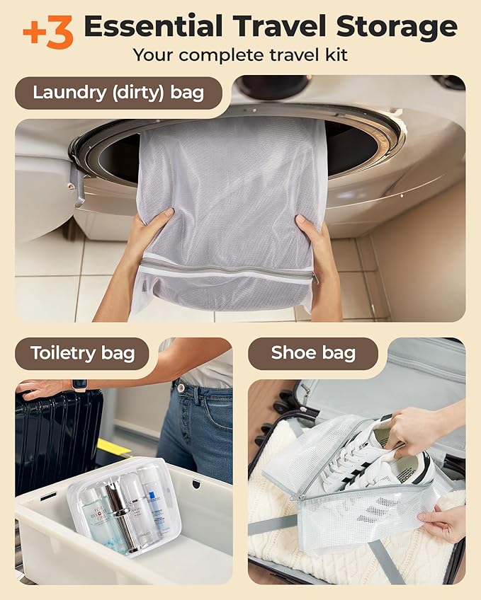 BAGSMART Rechargeable Wireless Pump Travel Storage Bags Set, Portable Space Saver Bags for Travel & Home, Vacuum Compression Seal Bag for Clothing- 12-Pcs Set