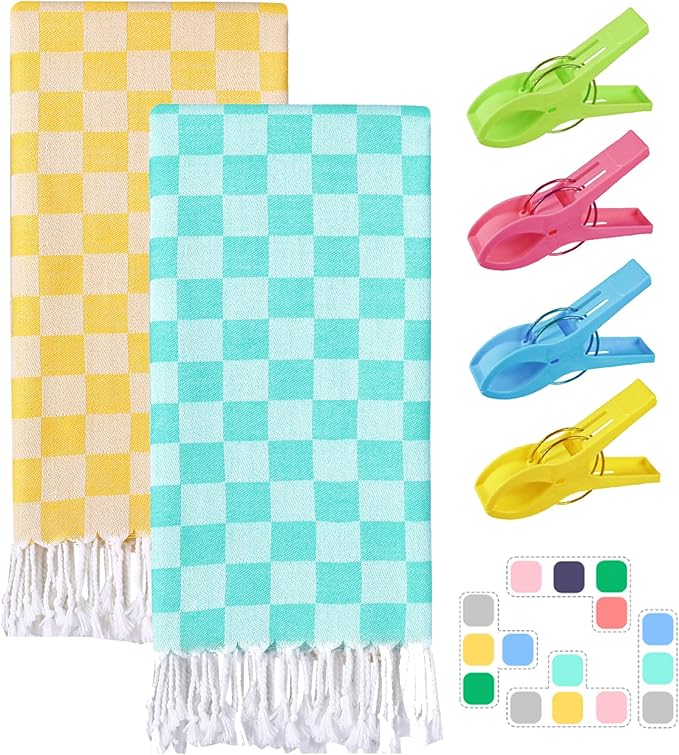 Antfuny 2 Packs Turkish Beach Towels Bath Pool Towel Swim Supplies Women Wife Her 1 2 3 5 6 7 8 10 14 20 25 40 50 Year Cotton Copper Ivory Bronze Leather Iron Paper First 5th 6th 10th 14th