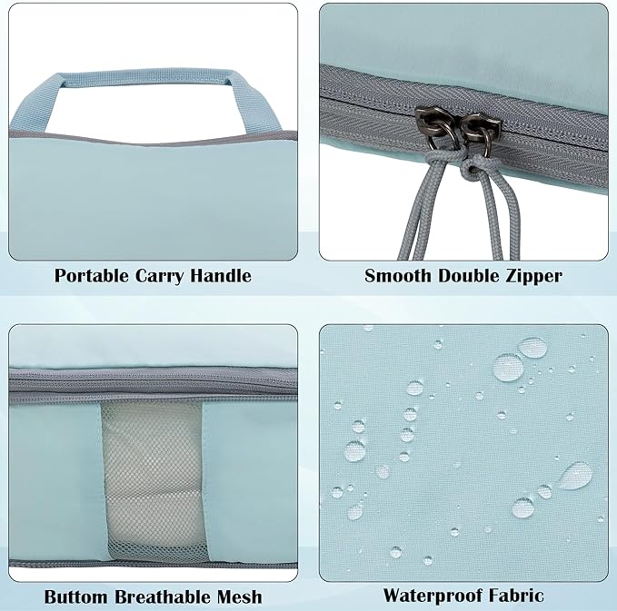 Compression Packing Cubes for Travel Accessories, 2 Set Compression Bags Travel Cubes for Packing Suitcase Luggage Organizer Bags Set, Blue