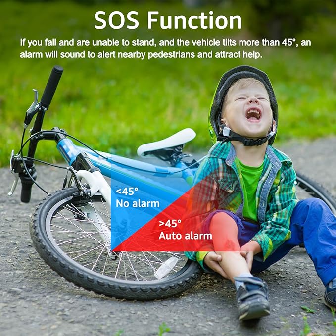 Bike Alarms for Ebikes, 113db Loud Ebike Alarm Anti Theft with Remote, Motion Sensor Scooter Alarm，Waterproof, Sensitivity Adjustable & SOS, for Motorcycle Bicycle Tricycle Mobility