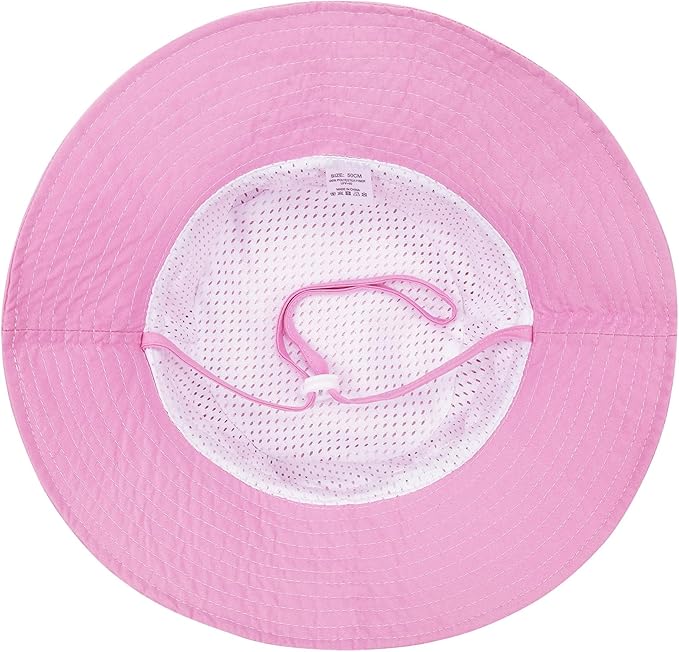 55cube UPF 50+ Baby & Toddler Sun Hat, Wide Brim Infant Bucket Hat for Beach & Outdoors, Adjustable Fit for Ages 0-4 Years