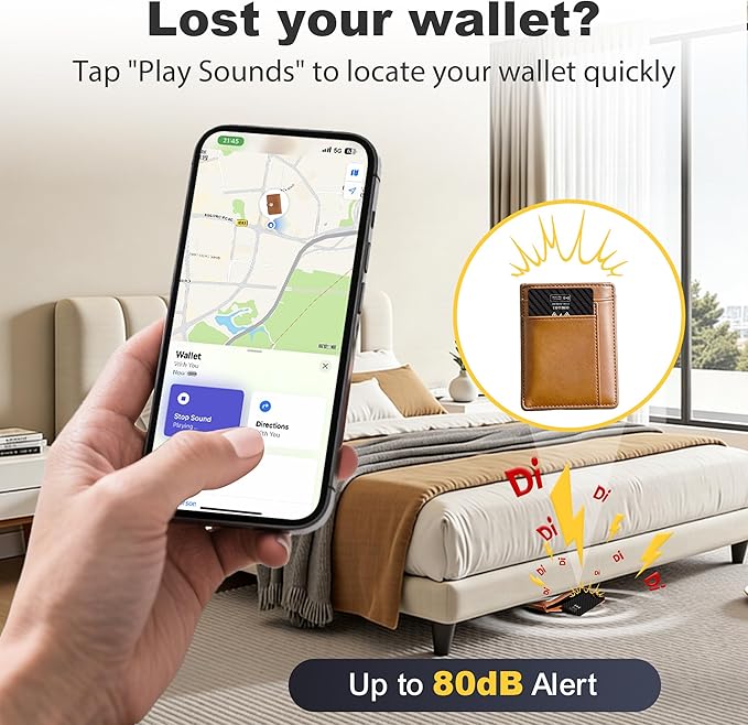 [Apple MFi Certified] 2 Pack Wallet Tracker Card with Apple Find My (iOS Only) Rechargeable Air Tracker Tags Bluetooth Wallet Finder IP68 Waterproof GPS Tracker Item Finder for Keys, Bags, Passport