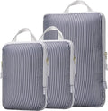 Packing Cubes Luggage Organizer Bags for Suitcase & Backpack, Compression Packing Cubes for Travel, Lightweight Luggage Organizers, Travel Cubes for Packing, Vacation Essentials, 3pc Set - Grey Stripe