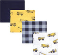 Hudson Baby Unisex Baby Cotton Flannel Receiving Blankets, Construction, One Size