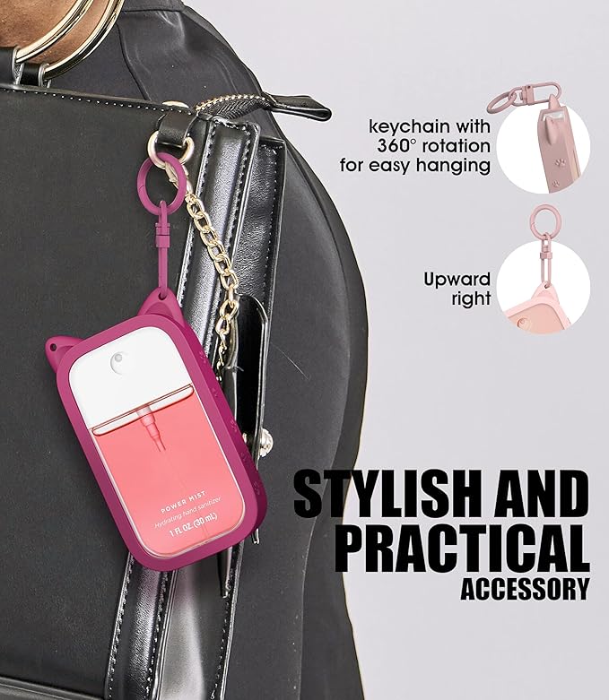 Sonnorel Silicone Case Compatible with Touchland Hand Sanitizer Spray (Fit for 1 FL OZ/30 mL Ver), Portable keychain
