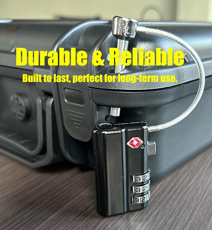 Professional Gun Case Lock TSA Approved Gun Case Lock,with Durable & Cut Resistant Alloy Steel Shank Gun Lock,TSA Gun Safe Lock for Travel Case or Child Safe (4 Pack)