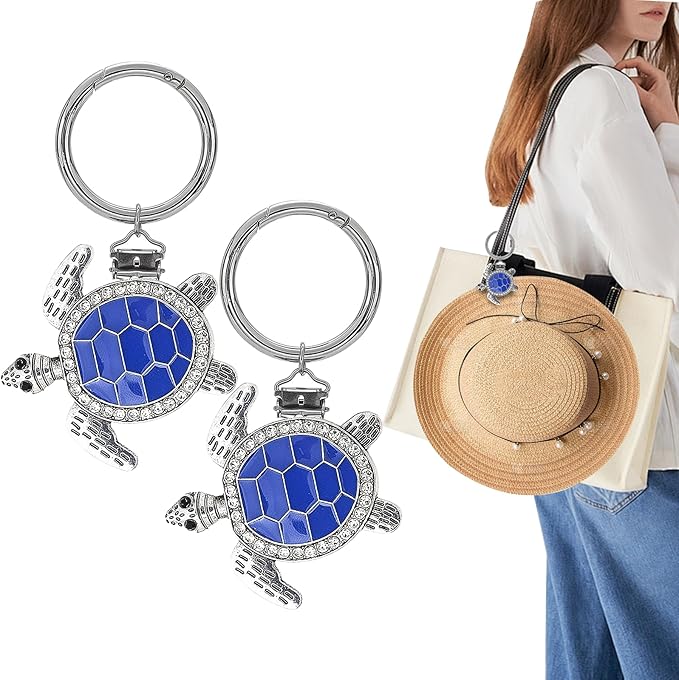 2Pcs Hat Clip for Travel on Bag - Turtle Beach Cruise Essentials Accessory for Handbag Backpack Luggage Purse Travel