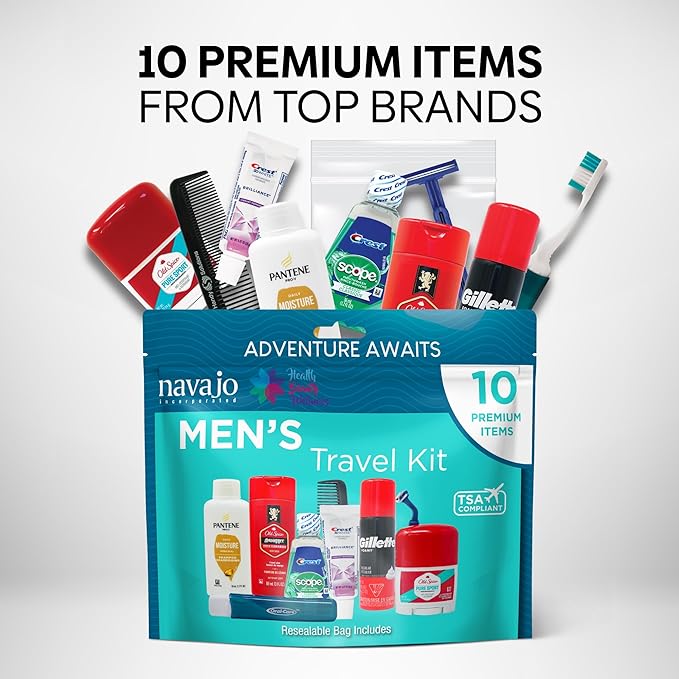 Handy Solutions 10 Piece Resealable Men's Travel Kit