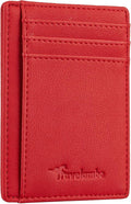 Travelambo Front Pocket Minimalist Leather Slim Wallet RFID Blocking Medium Size