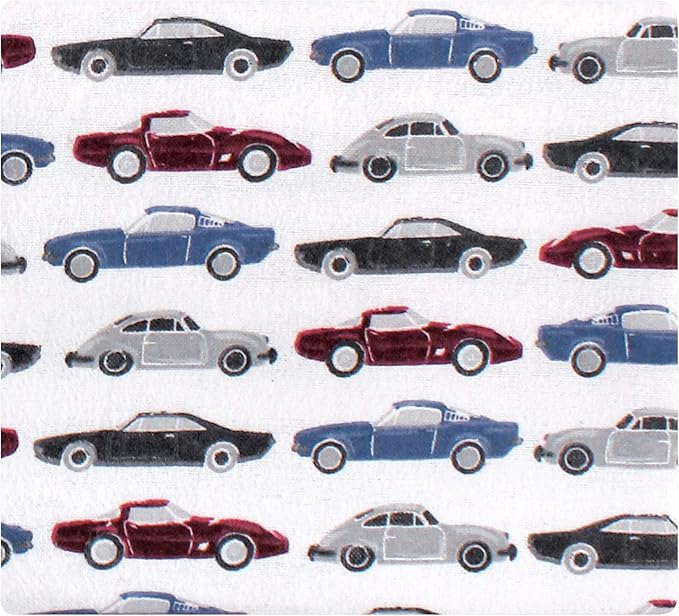 Hudson Baby Unisex Baby Cotton Flannel Receiving Blankets Bundle, Vintage Cars, One Size (Pack of 2)