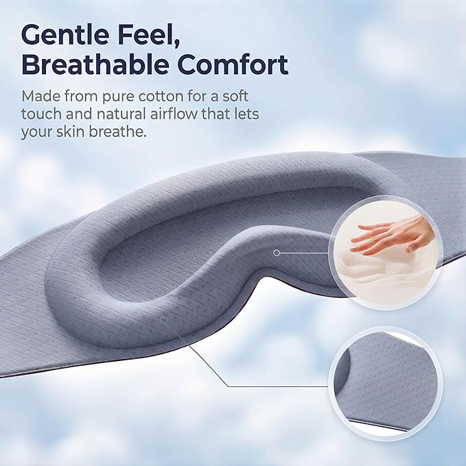 Weighted Sleep Mask 100% Blackout: 3D Contoured Eye Mask for Night Shift Nurses - Full Coverage Eye Cover with Soft Fabric for Daytime Nap, Bedroom and Break Room Use, Recovery and Relaxation