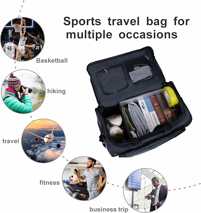 Shoe Bags for Travel Sneaker Travel Bag Shoes Duffel Bags Waterproof Gym Sports Luggage Sneakerhead Bag for Men with 3 Adjustable Dividers fit 4 Pairs Heavy Duty Travel Accessories(black)