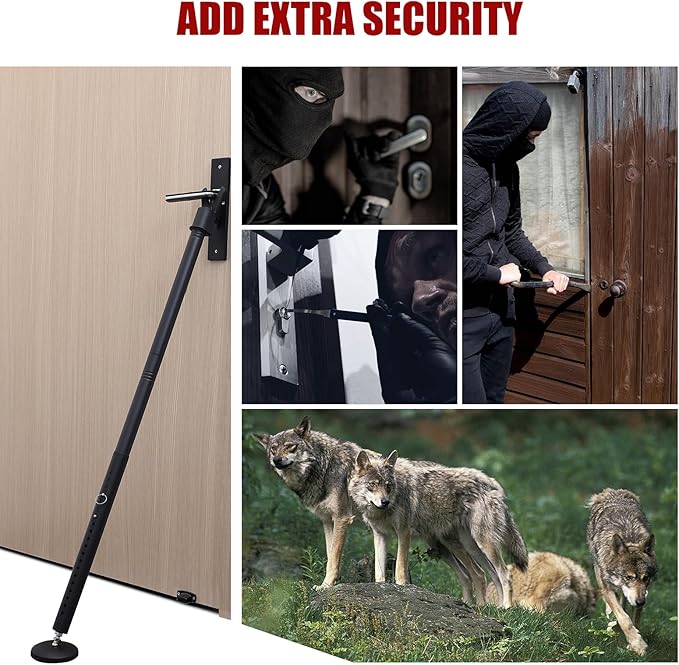 600LB Door Barricade Security bar- 24.5-50.7'’ Adjustable Door Stopper Stick for Front,Home,Apartment,Hotel,Heavy Duty Safety Lock Blocker Jammer-Women,Traveler Must Have
