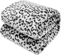 Black Leopard Throw Blanket, Soft Warm Cheetah Print Blanket for Boys Girls, Fuzzy Plush Home Room Decor for Car Seat Stroller Travel 40"x50"