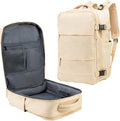 Carrywell (Not Made In China) Travel Backpack Airline Approved, Carry-On Underseat, Holds 15.6 or 16 Inch Laptop, Personal Item Bag with Shoe Compartment For Men Women, Beige 30l
