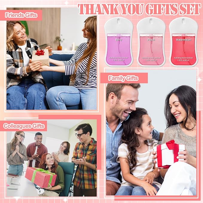 3 Pcs Power Mist Hydrating Hand Sanitizer Spray Bulk Travel Size Hand Sanitizer Spray Pocket 1 oz Gourd Bottle for Daily Use Graduation Mother's Day Employee Nurse Teacher Appreciation Gifts