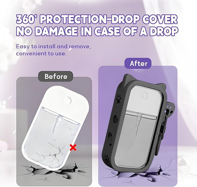 Silicone Case Compatible with Touchland Hand Sanitizer Spray, Protective Case for Power Mist and Glow Mist 1 fl oz
