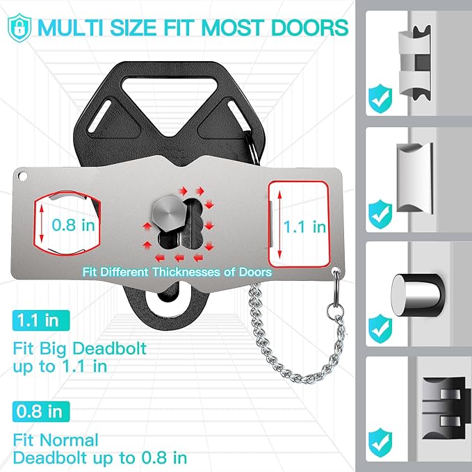 HELEMAN Portable Door Lock for Travel Essential: 4Pack Upgraded Hotel Home Security Safety Locks from Inside Apartment Traveling Front Door Room Security Devices Travel Gifts for Travelers Women