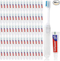 Toothbrush and Toothpaste Travel, Individually Packaged with Storage Box, Foldable Storage, Toothbrush Travel Size is Suitable for Camping, Business Trip (100-PACK)